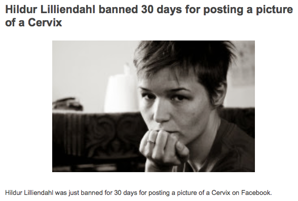 A person looking unamused. Image captioned as 'Hildur Lilliendahl banned 30 days for posting a picture of a cervix'.